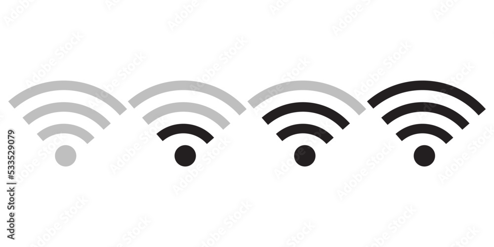 Wifi sign. Communication, internet concept. Vector illustration. Stock image. Wifi sign. Communication, internet concept. Vector illustration. Stock image.