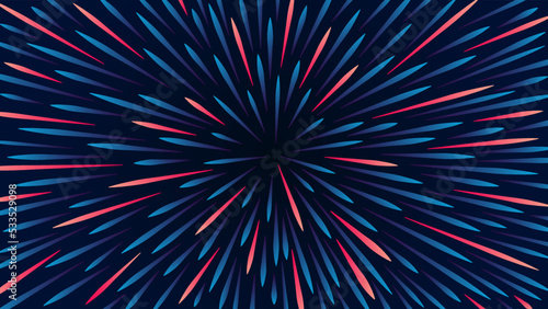 Festive abstract colorful splash background in blue and pink gradient colors. Modern colorful flow wave explosion. Abstract circular speed geometric background with cool colorful firework or confetti