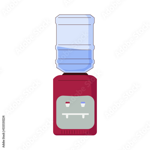 Modern water cooler. Office Water Cooler isolated on white illustration vector. Plastic water cooler, Office supply