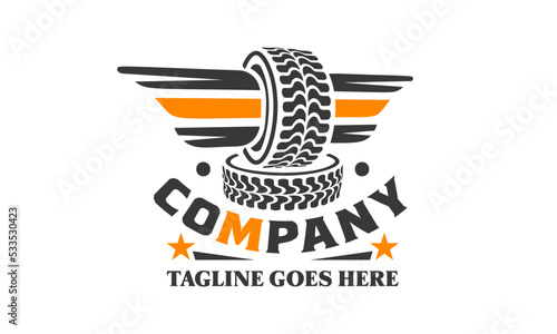 Vector logo for a company selling or repairing car wheels