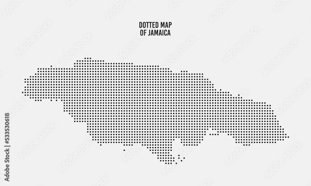 Naklejka premium Dotted map of jamaica