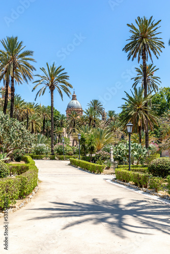 Εκτύπωση καμβά Palermo, Sicily, Italy - July 6, 2020: Garden of  Normans Palace in Palermo, Sic