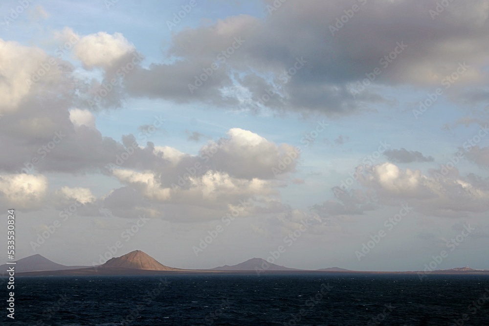 Blick von Bord auf kanarische insel