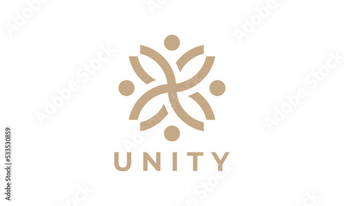 people family logo group, friendship, cooperation icon vector design