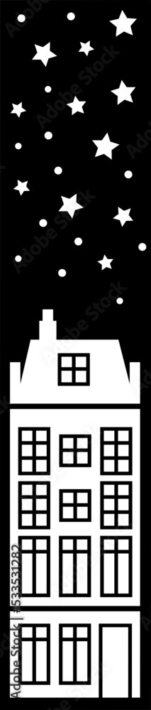 Dream Town Font with SVG format Night Sky and Vintage Buildings Design Dream Town Font with SVG format Night Sky and Vintage Buildings Design
