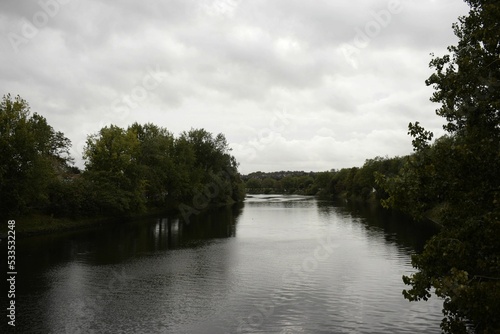 river and clouds