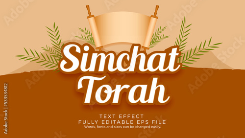 Simchat Torah Scroll bible Jewish Text Effect Font Type