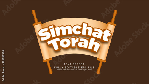 Simchat Torah Scroll bible Text Effect Font Type photo