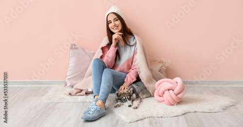 Young woman with funny husk...