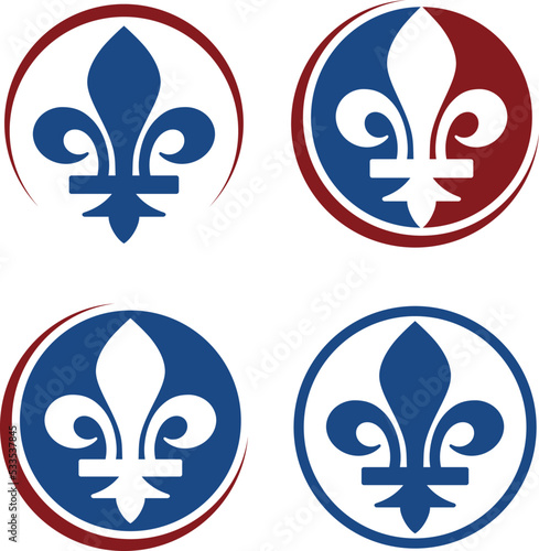 Fleur De Lis logo design template vector illustration