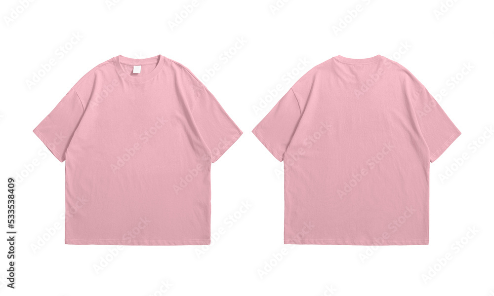 Oversize lilac t-shirt front and back isolated background Oversize lilac t-shirt front and back isolated background