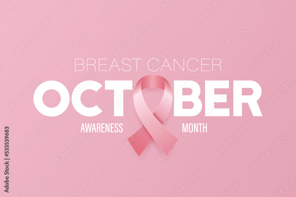 October. Breast Cancer Banner, Card, Placard with Vector 3d Realistic Pink Ribbon. Breast Cancer Awareness Month Symbol Closeup. World Breast Cancer Day Concept October. Breast Cancer Banner, Card, Placard with Vector 3d Realistic Pink Ribbon. Breast Cancer Awareness Month Symbol Closeup. World Breast Cancer Day Concept