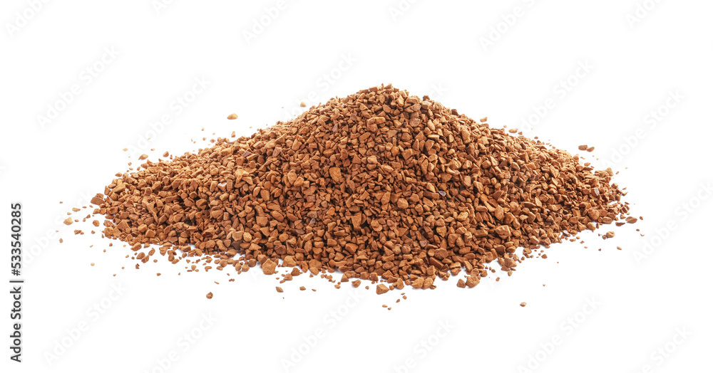 Heap of aromatic instant coffee isolated on white Heap of aromatic instant coffee isolated on white