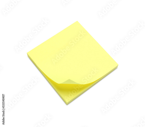 Blank yellow sticky notes on white background