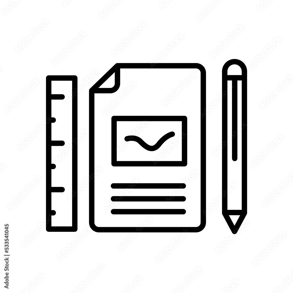 ruler pencil line icon. Simple element illustration. ruler pencil concept outline symbol design. ruler pencil line icon. Simple element illustration. ruler pencil concept outline symbol design.