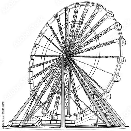 Carousel Vector. Vector Illustration Of Carousel Isolated On White Background.