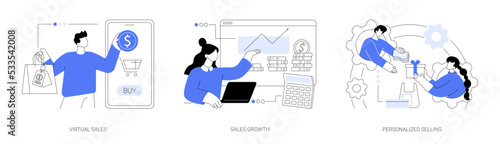 Sales manager abstract concept vector illustrations.