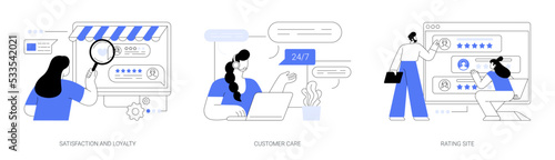 Client feedback tracking abstract concept vector illustrations.