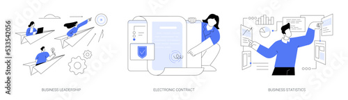 Company management abstract concept vector illustrations.