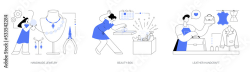 Handmade startup abstract concept vector illustrations.