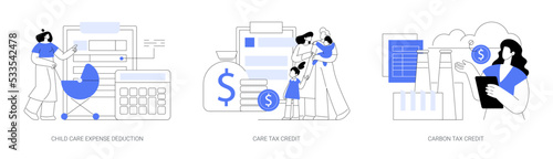 Family support abstract concept vector illustrations.