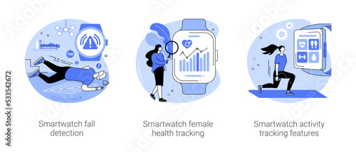 Smartwatch applications isolated cartoon vector illustrations se