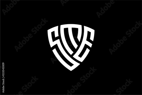 SME creative letter shield logo design vector icon illustration