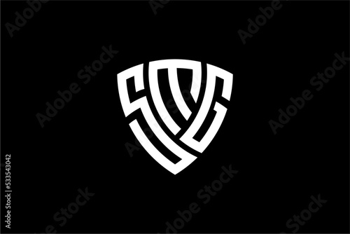 SMG creative letter shield logo design vector icon illustration photo