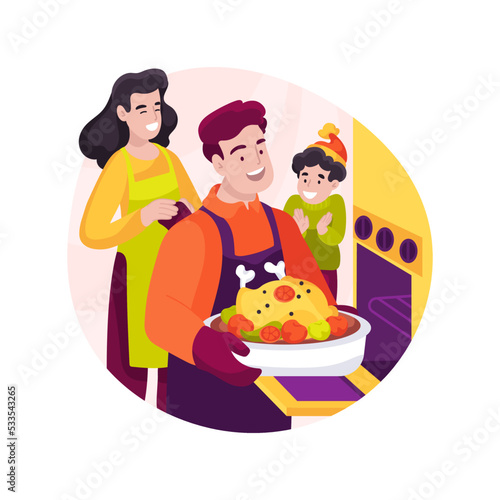 Delicious turkey isolated cartoon vector illustration.
