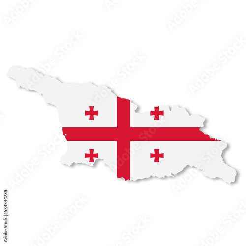 Georgia Republic map with clipping path to remove shadow 3d illustration