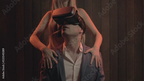 Man have sexual activity with a virtual character