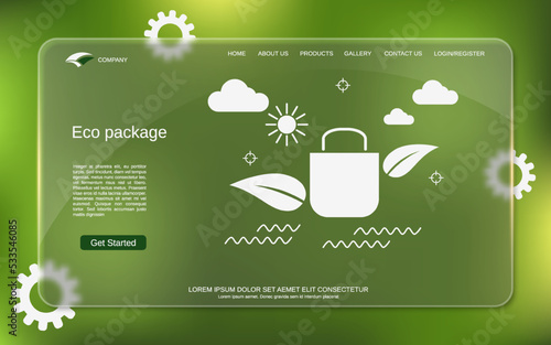 Eco package, biotechnology, biodegradable materials vector concept illustration