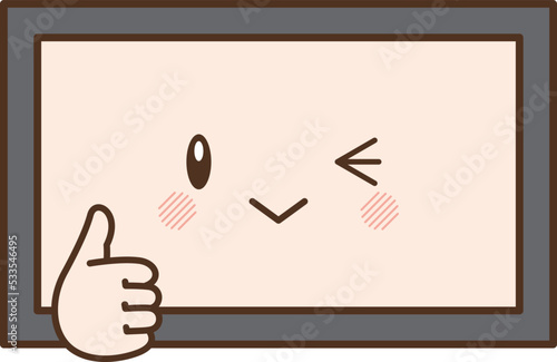 親指を立てるテレビ
