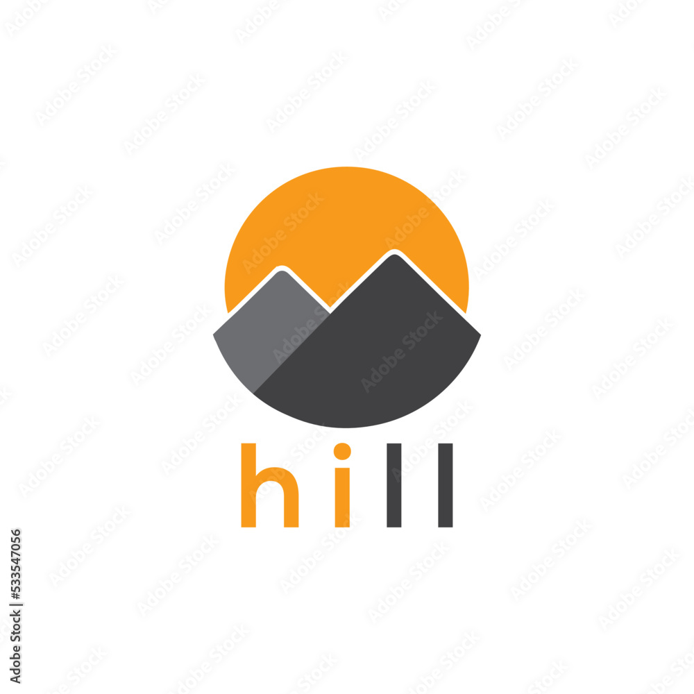 hill logo design vector templet, hill logo design vector templet,