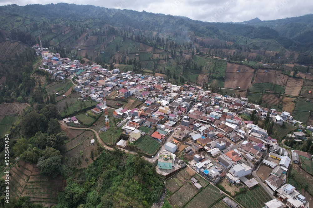Landscape of Ngadas Village Bromo, Malang, Villages in the hills
