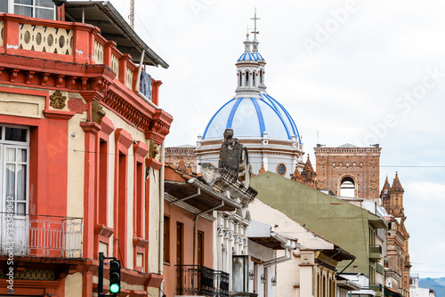 street view of cuenca old town, ecuador