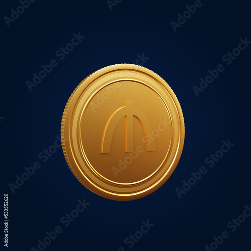 Currency Symbol Azerbaijani Manat 3D Illustration