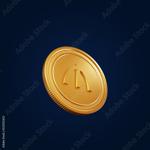 Currency Symbol Azerbaijani Manat 3D Illustration