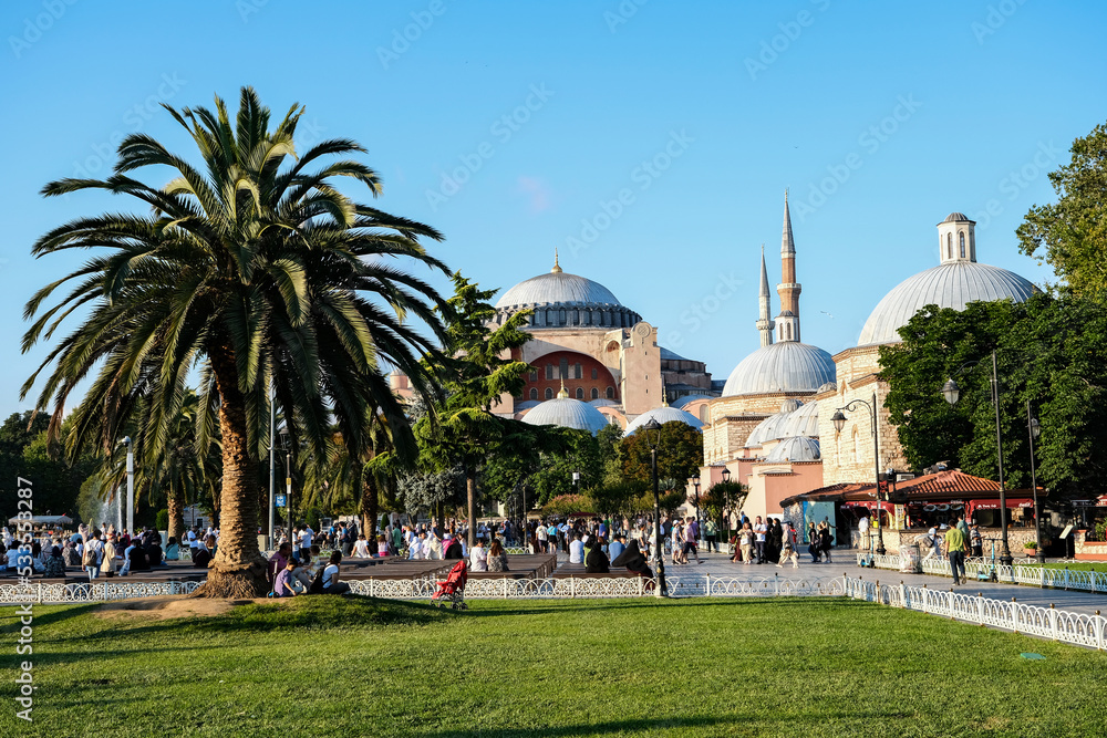 view of Hagia Sophia from Sultanahmet Square in Istanbul