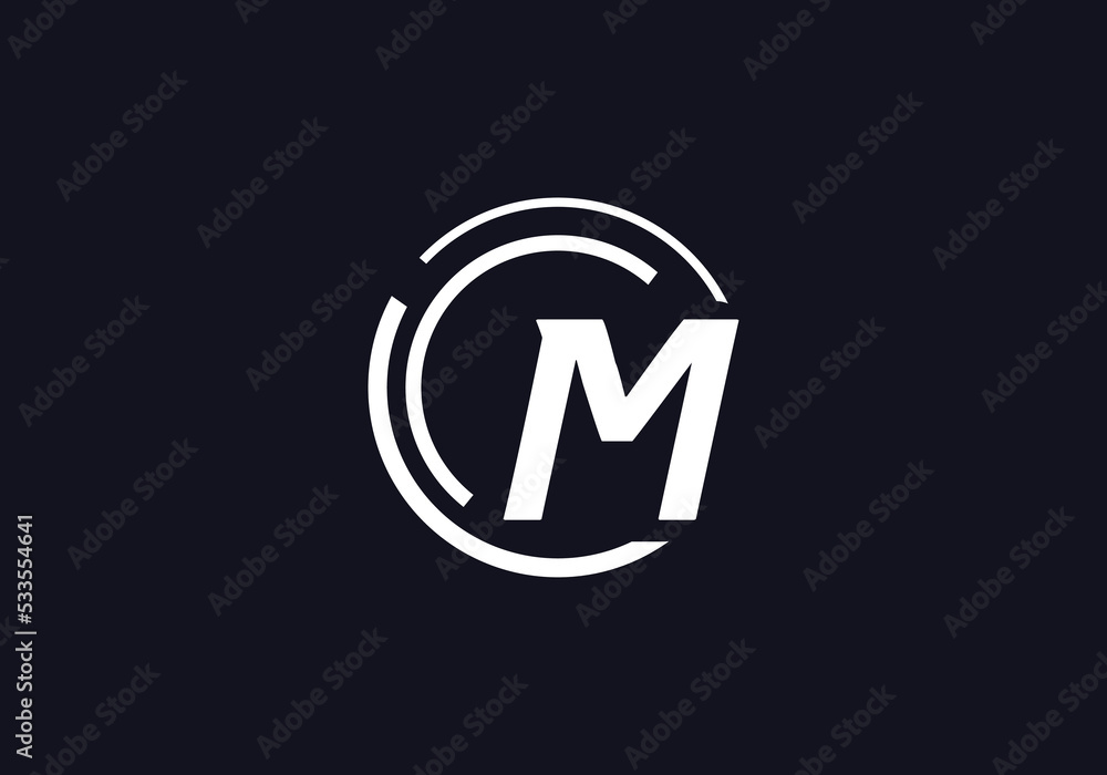 Tech circle vector and technology logo design M Tech circle vector and technology logo design M