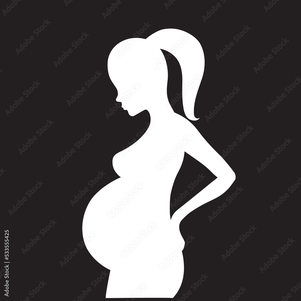 Beautiful pregnant woman. Vector illustration.