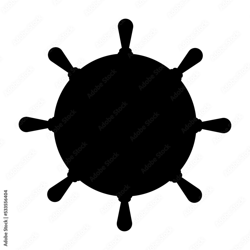 Boat Steering Wheel Silhoette Vector Boat Steering Wheel Silhoette Vector
