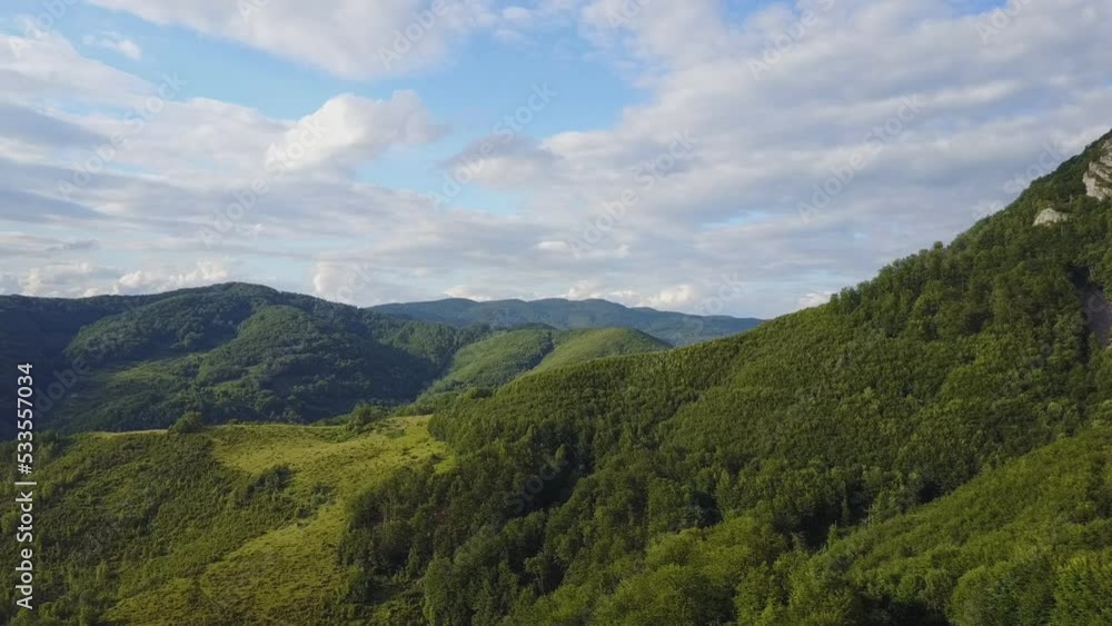Cinematic drone scenery above the mountains Cinematic drone scenery above the mountains
