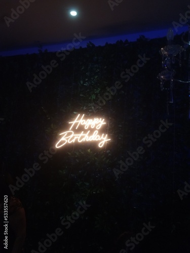 glowing sign