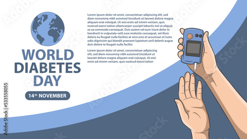 World Diabetes Background with copy space area. Suitable to use on world diabetes day event. 14th November