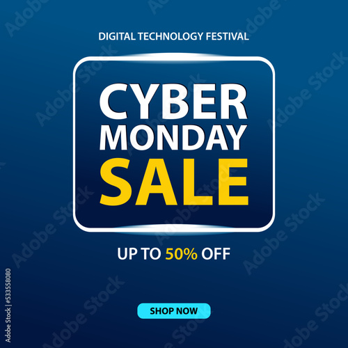 Cyber Monday sale event banner template for business promotion vector illustration