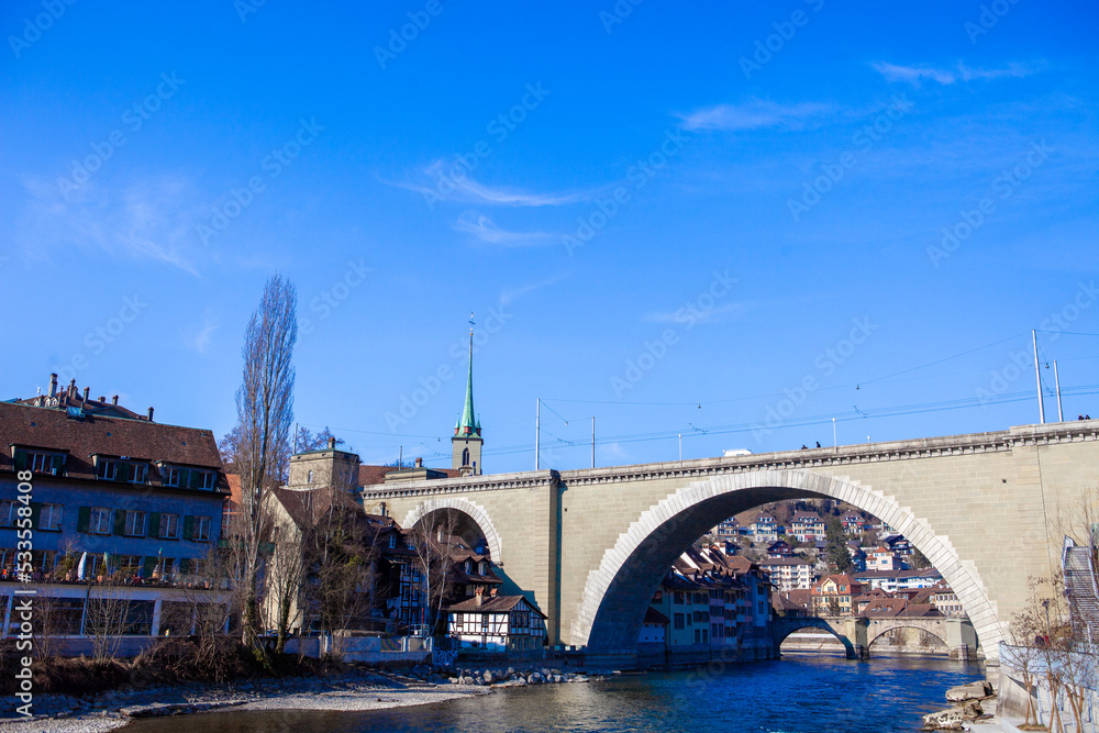 Fototapeta premium Bern, Switzerland with beautiful skies