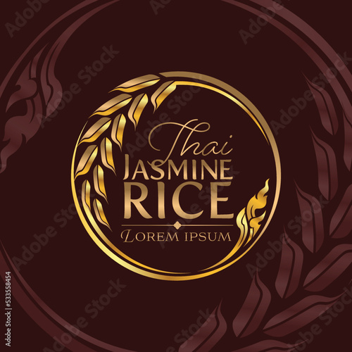 paddy rice premium organic natural product banner logo vector design