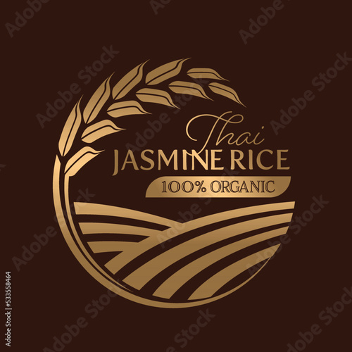 paddy rice premium organic natural product banner logo vector design