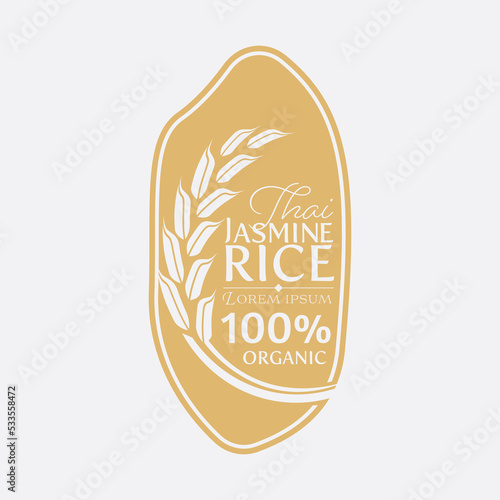 paddy rice premium organic natural product banner logo vector design
